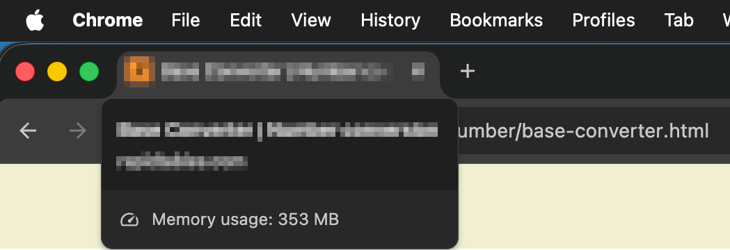 Web Browser Memory Usage